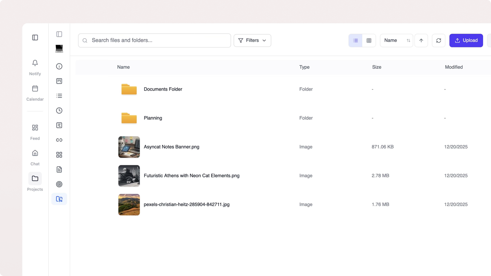 File management interface